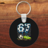 Voetbal 67 Zes Zeven Grappig Gen Alpha Meme Drip T Sleutelhanger (Voorkant)