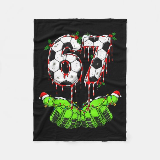 Voetbal 67 Zes Zeven Grappige Gen Alpha Meme Drip  Fleece Deken (Voorkant)