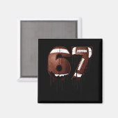 Voetbal 67 Zes Zeven Grappige Gen Alpha Meme Drip Magneet (Voorkant / Achterkant)