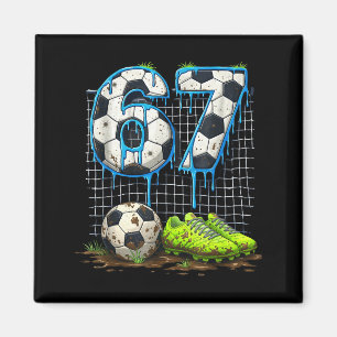 Voetbal 67 zes zeven grappige gen alpha meme drip  magneet