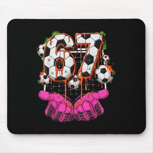 Voetbal 67 Zes Zeven Grappige Gen Alpha Meme Drip Muismat (Voorkant)