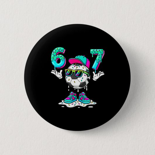 Voetbal 67 Zes Zeven Grappige Gen Alpha Meme Drip  Ronde Button 5,7 Cm (Voorkant)