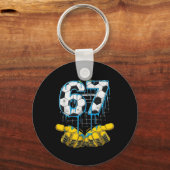 Voetbal 67 Zes Zeven Grappige Gen-alpha Meme Drip Sleutelhanger (Voorkant)