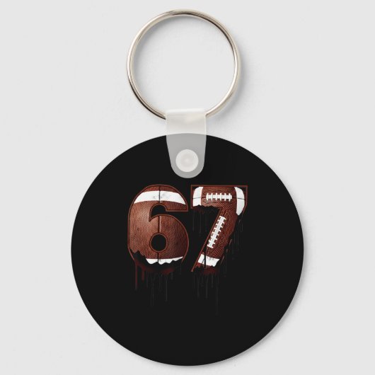 Voetbal 67 Zes Zeven Grappige Gen Alpha Meme Drip Sleutelhanger (Voorkant)
