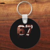Voetbal 67 Zes Zeven Grappige Gen Alpha Meme Drip Sleutelhanger (Voorkant)