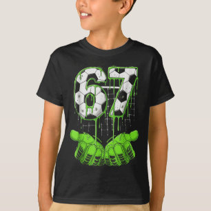 Voetbal 67 Zes Zeven Grappige Gen Alpha Meme Drip T-shirt