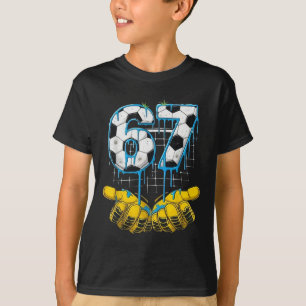 Voetbal 67 Zes Zeven Grappige Gen-alpha Meme Drip T-shirt