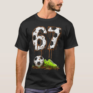 Voetbal 67 Zes Zeven Meme Jongens Tieners Kinderen T-shirt