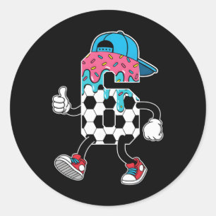 Voetbal 6 jaar oud ijs druppel jeugd 6e verjaardag ronde sticker