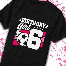 Voetbal 6 jaar oud meisje 6e verjaardag t-shirt