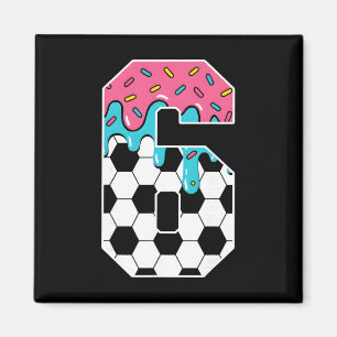 Voetbal 6 Jaar Oude Ijs Drip Jeugd 6e Verjaardag Magneet