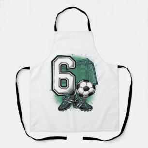 Voetbal 6e verjaardag vintage gravure shirt ontwer schort