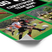 Voetbal 7 foto collage Groen team naam poster (Hoek)
