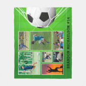 Voetbal 7 Foto Collage Persoonlijk Fleece Deken (Voorkant)