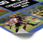 Voetbal 7 fotocollage Blauw team naam poster (Hoek)
