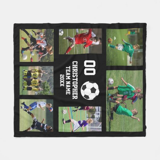 Voetbal 7 fotocollage fleece deken (Voorkant (Horizontaal))