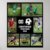 Voetbal 7 fotocollage team naam poster (Voorkant)