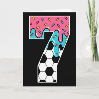 Voetbal 7 Jaar Oud Ijs Drip Jeugd 7e Verjaardag Kaart