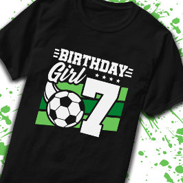 Voetbal 7 jaar oud meisje 7e verjaardag t-shirt