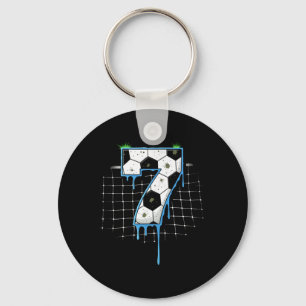 Voetbal 7 Jaar Oude Ijs Drip Jeugd 7e Verjaardag Sleutelhanger