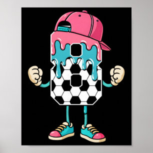 Voetbal 8 Jaar Oud Ijs Drip Jeugd 8e Verjaardag Poster