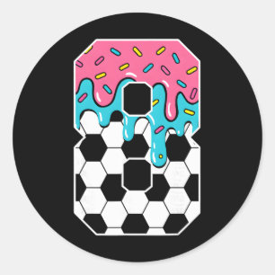 Voetbal 8 Jaar Oud Ijs Drip Jeugd 8e Verjaardag Ronde Sticker