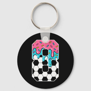Voetbal 8 Jaar Oud Ijs Drip Jeugd 8e Verjaardag Sleutelhanger