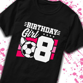 Voetbal 8 jaar oud meisje 8e verjaardag t-shirt