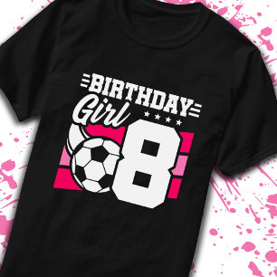 Voetbal 8 jaar oud meisje 8e verjaardag t-shirt