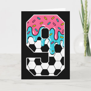 Voetbal 9 Jaar Oud Ijs Drip Jeugd 9e Verjaardag Kaart