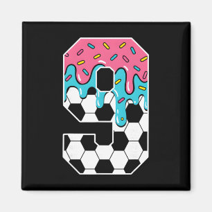 Voetbal 9 Jaar Oud Ijs Drip Jeugd 9e Verjaardag Magneet