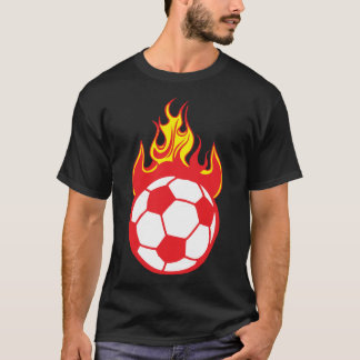 Voetbal 9 vlam flame 1110 t-shirt