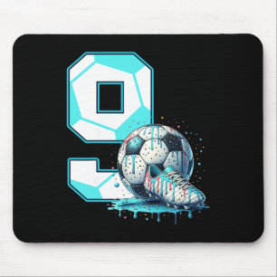 Voetbal 9e verjaardag 9 jaar oude ijsdrip verjaard muismat