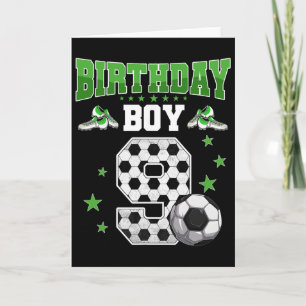 Voetbal 9e verjaardag jongen 9 jaar oud sport 9jr kaart