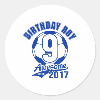 Voetbal 9e verjaardag Jongen Kinderen Sport Voetba Ronde Sticker