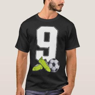 Voetbal 9e verjaardag Voetballer Jongens 9 jaar T-shirt