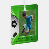 Voetbal Aangepaste foto Keepomwille Metalen Ornament (Voorkant Rechts)