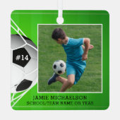 Voetbal Aangepaste foto Keepomwille Metalen Ornament (Achterkant)