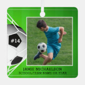 Voetbal Aangepaste foto Keepomwille Metalen Ornament (Voorkant)