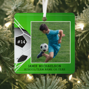 Voetbal Aangepaste foto Keepomwille Metalen Ornament