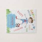 Voetbal aangepaste kinderverjaardag grappig kleurr legpuzzel (Horizontaal)