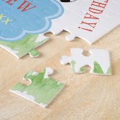 Voetbal aangepaste kinderverjaardag grappig kleurr legpuzzel (Zijkant)