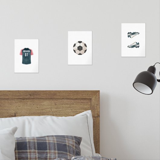 Voetbal aangepaste naam babyspeelgoed set van 3  (Slaapkamer)