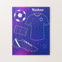 Voetbal & Aangepaste naam Blauwe Verloop Sport