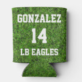 Voetbal Aangepaste naam en nummer Blikjeskoeler (Achterkant)