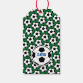 Voetbal Aangepaste naam Groen Zwart wit cadeau Lab Cadeaulabel (Voorkant)