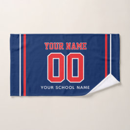 Voetbal aangepaste naam & nummer op rug, teamcadea handdoek