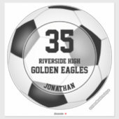 voetbal aangepaste speler school club mascotte naa sticker (Vel)