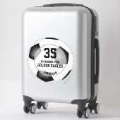 voetbal aangepaste speler school club mascotte naa sticker (Koffer)