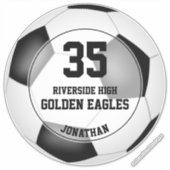 voetbal aangepaste speler school club mascotte naa sticker (Voorkant)